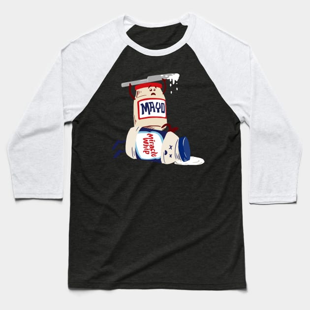 Mayo vs Whip Baseball T-Shirt by schowder